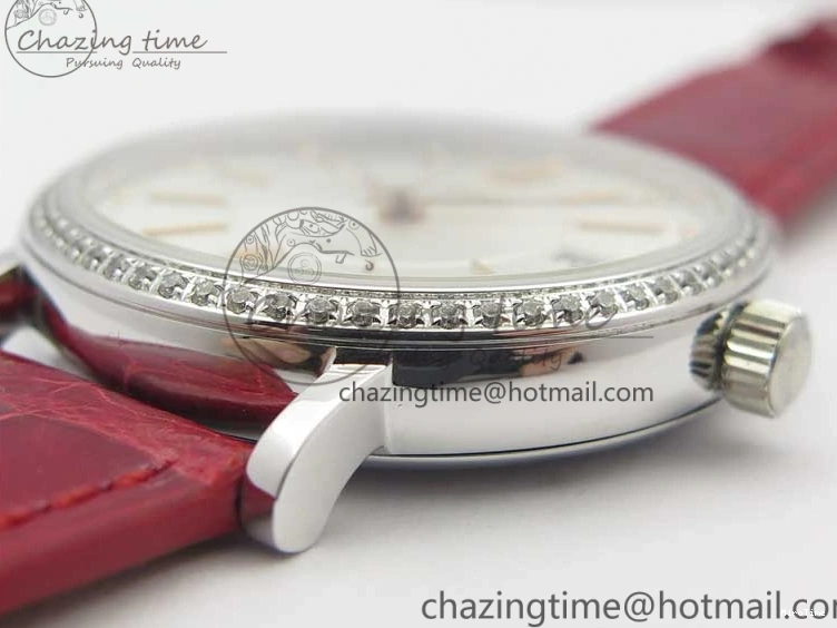 MIROTIME 0317 Portofino Automatic 37 SS M+F 1:1 Best Edition Silver Dial RG Markers on Red Crocodile Strap A Reliable 7154